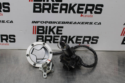 13-17 KAWASAKI NINJA 300 EX300 ABS IGNITION LOCK KEY SET GAS CAP AND SEAT  BB187