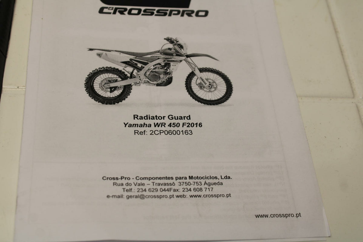 16 YAMAHA WR450F CROSSPRO RADIATOR GUARD SHIELD 