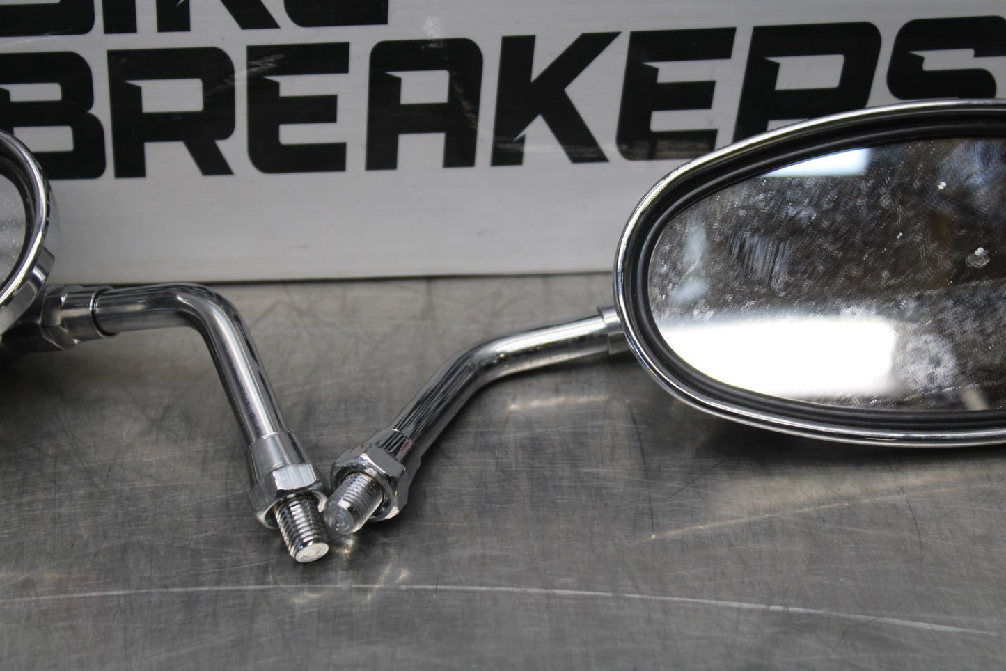 03-08 KAWASAKI VULCAN 1600 REAR VIEW MIRROR SET PAIR MIRRORS BB196