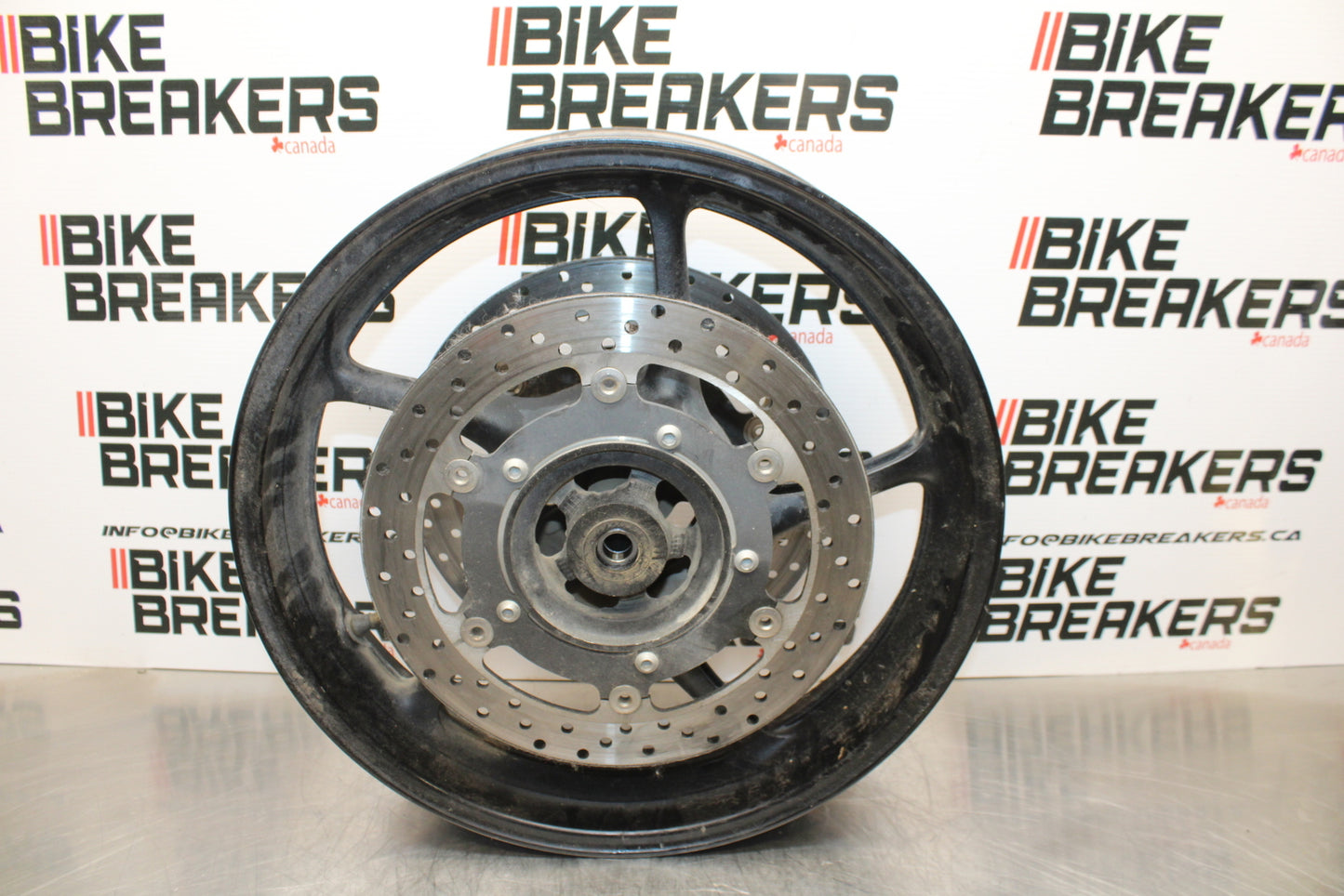 09-15 YAMAHA FZ6R FRONT WHEEL FRONT RIM & ROTORS BB161