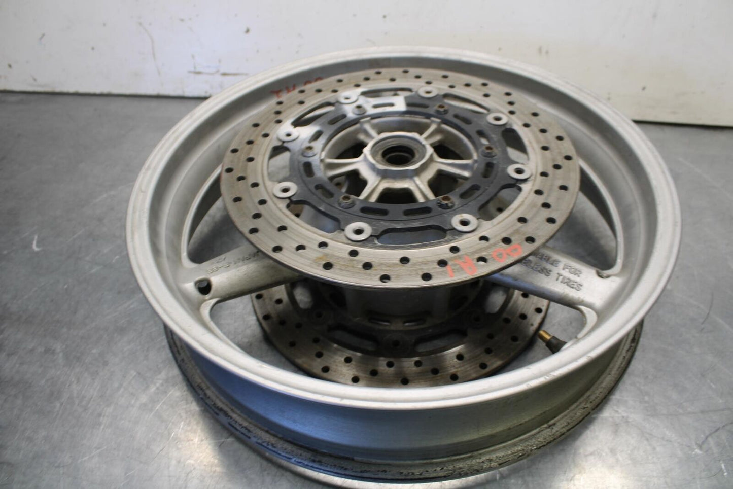 2000 Yamaha YZF R1 FRONT WHEEL AND LEFT RIGHT BRAKE ROTORS DISCS BB633