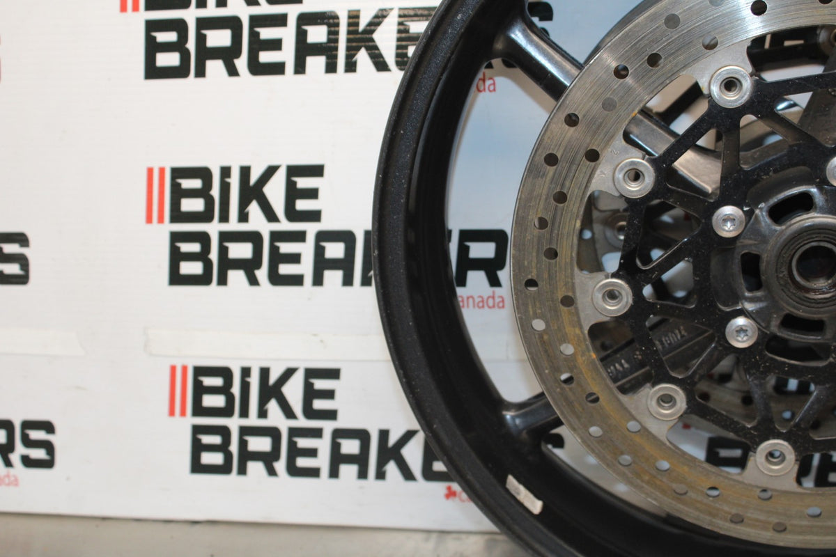 12 TRIUMPH STREET TRIPLE R FRONT WHEEL FRONT RIM & ROTORS BB914