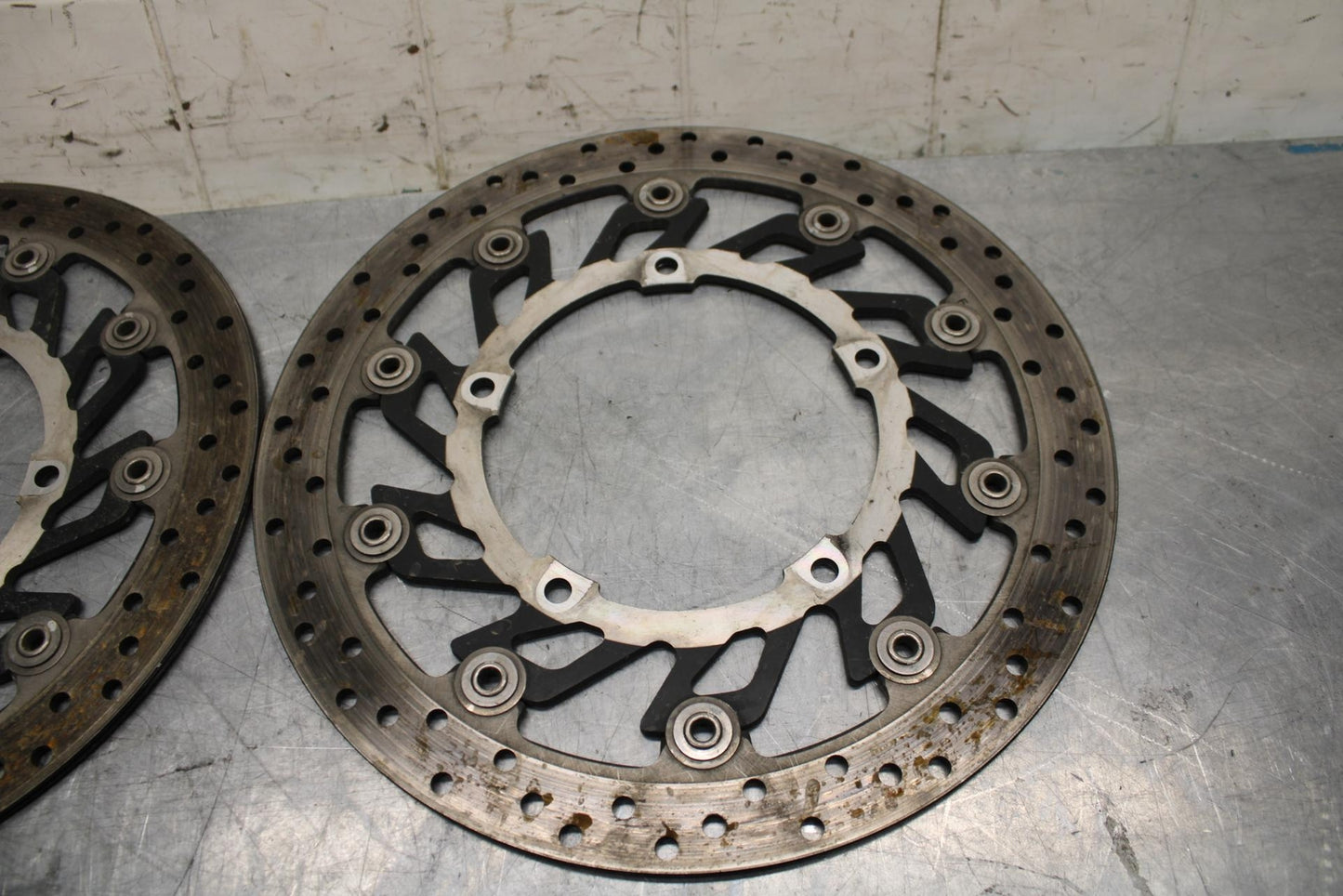 09-14 YAMAHA YZF R1 FRONT  BRAKE ROTORS DISCS BOLTS 14B-2581T-00-00  BB471