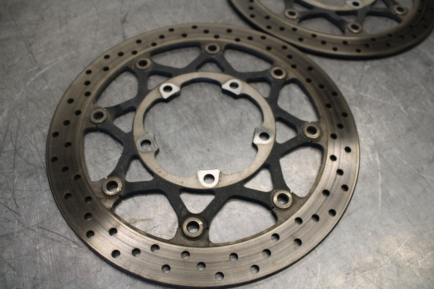 06-07 SUZUKI GSXR 600 FRONT LEFT RIGHT BRAKE ROTORS DISCS BB243