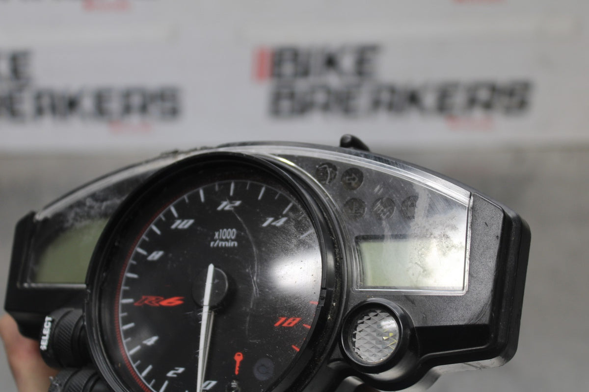 08-16 YAMAHA YZF R6 SPEEDO TACH GAUGES DISPLAY CLUSTER SPEEDOMETER BB929