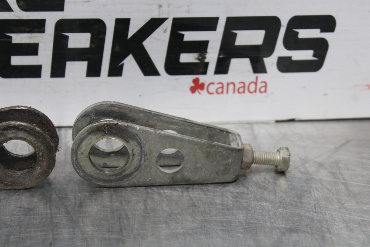 77 SUZUKI GS750 SWINGARM CHAIN TENSIONER ADJUSTMENT BRACKETS  BB779
