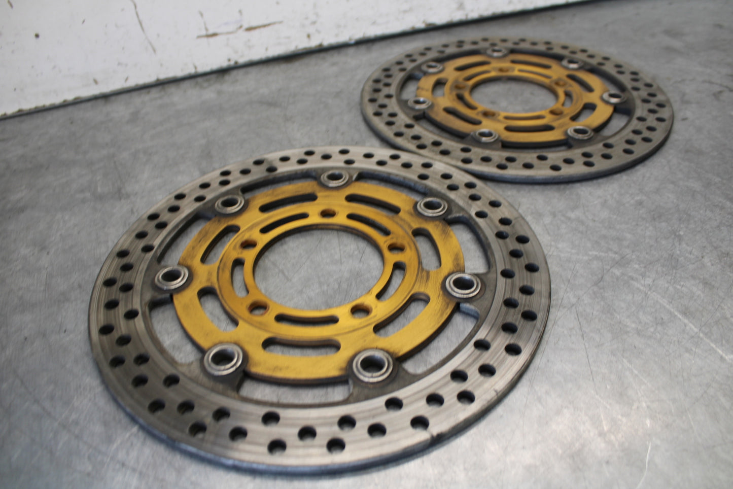 03-04 KAWASAKI NINJA ZX6RR FRONT LEFT RIGHT BRAKE ROTORS DISCS BB684