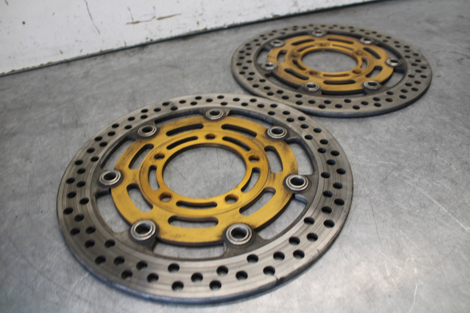 03-04 KAWASAKI NINJA ZX6RR FRONT LEFT RIGHT BRAKE ROTORS DISCS BB684