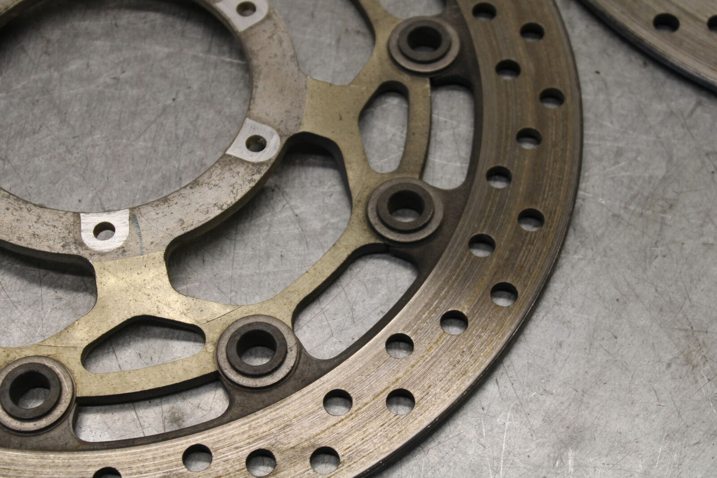 05-06 HONDA CBR600RR FRONT LEFT RIGHT BRAKE ROTORS DISCS 45120-MEE-D01  BB689