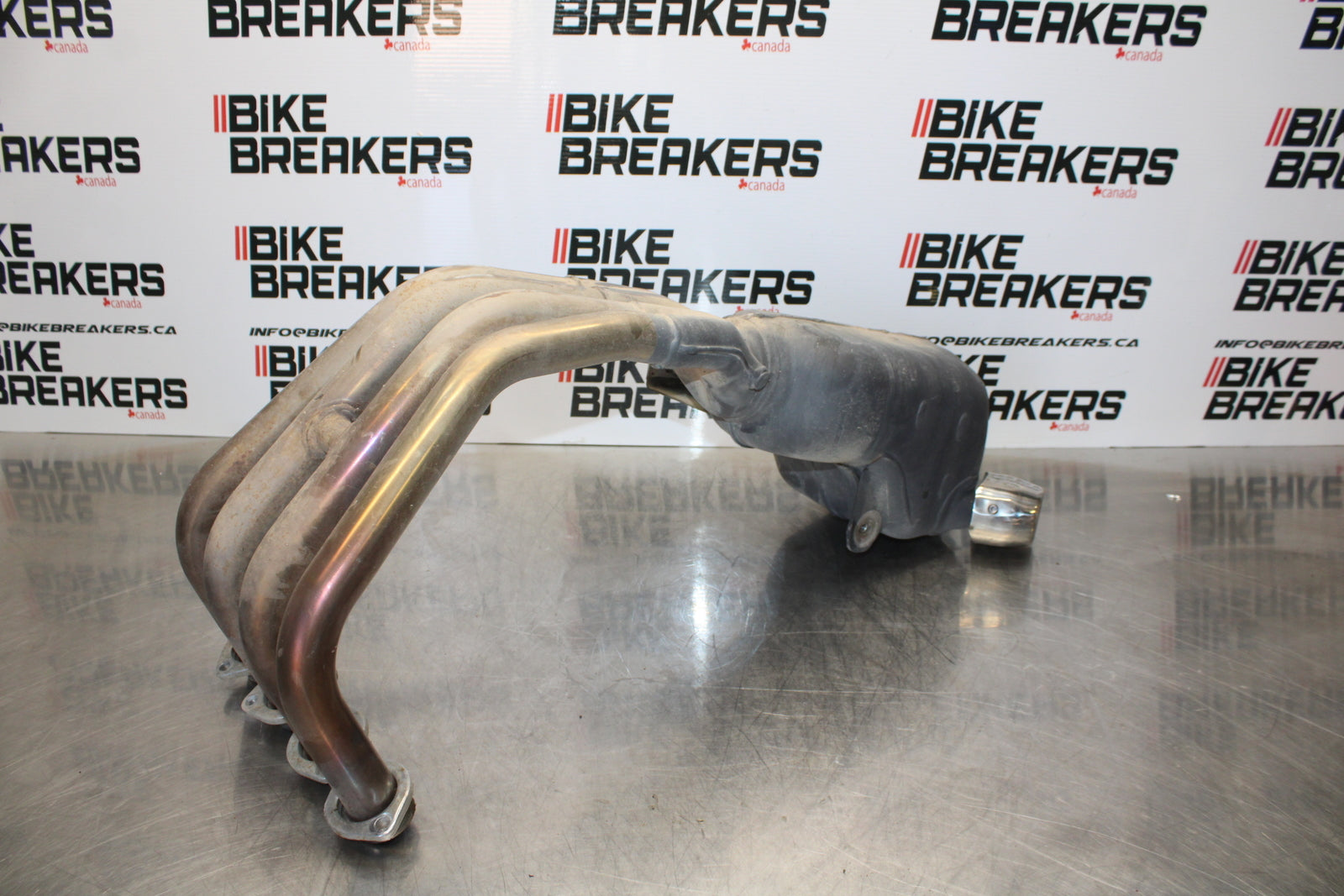 09-15 YAMAHA FZ6R FULL EXHAUST SYSTEM HEADERS PIPE MUFFLER BB161