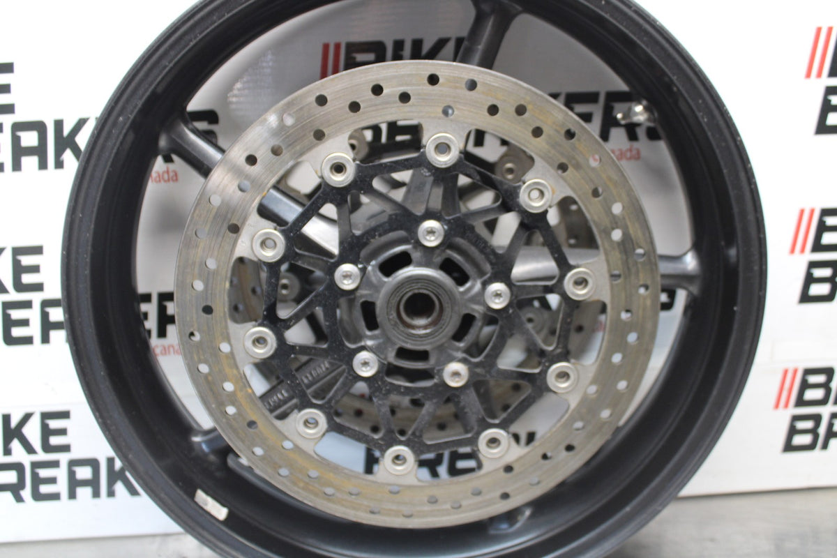 12 TRIUMPH STREET TRIPLE R FRONT WHEEL FRONT RIM & ROTORS BB914