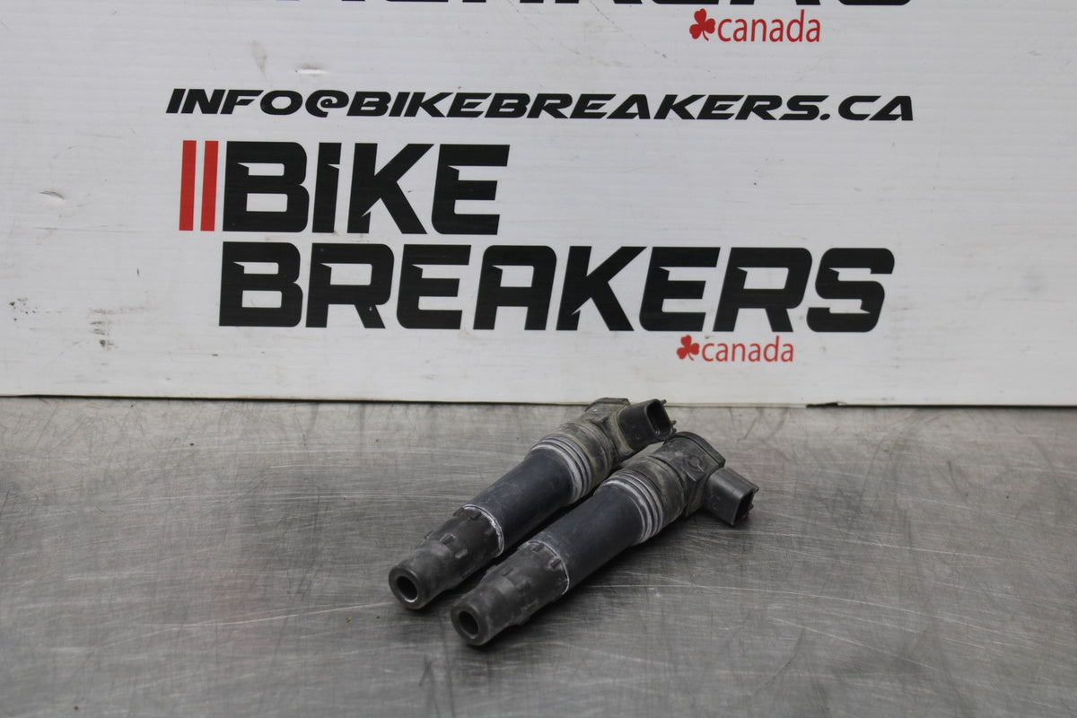 12-16 KAWASAKI NINJA 650 EX650F ABS IGNITION COILS COIL SPARK PLUG CAPS  BB860