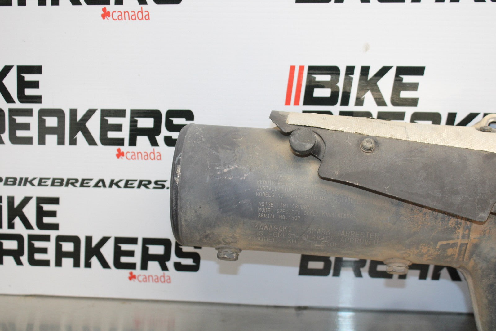 08-18 KAWASAKI KLR650 FULL EXHAUST SYSTEM HEADERS PIPE MUFFLER BB183