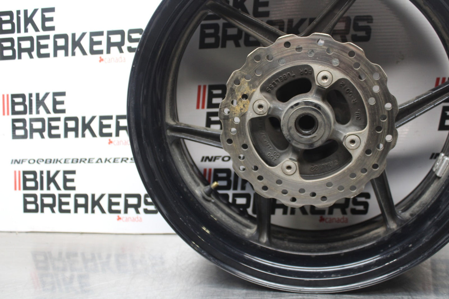 08 KAWASAKI NINJA ZX10R REAR WHEEL BACK RIM & ROTOR BB201