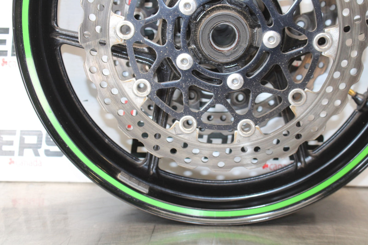 08 KAWASAKI NINJA ZX10R FRONT WHEEL FRONT RIM & ROTORS BB902