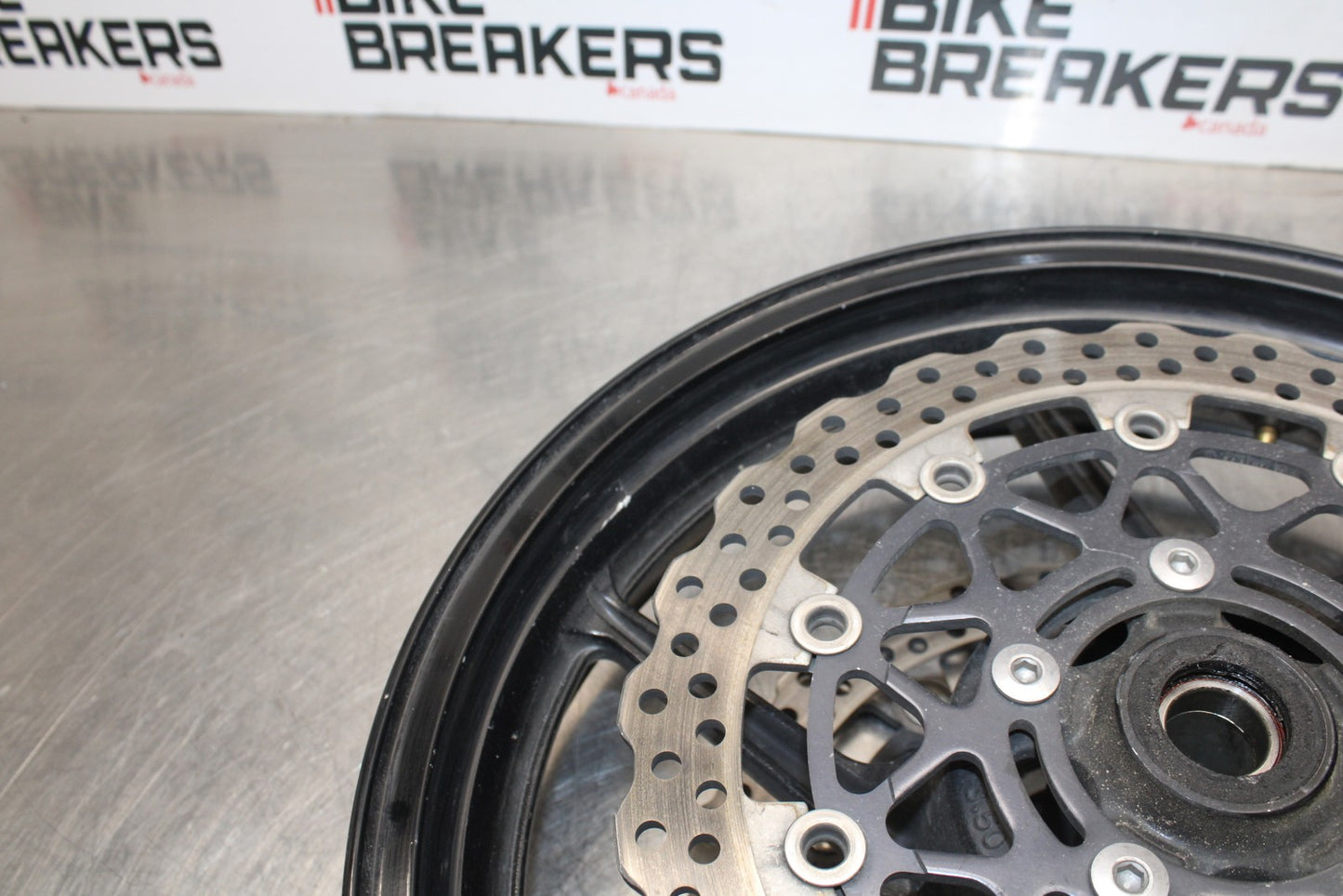 08 KAWASAKI NINJA ZX10R FRONT WHEEL FRONT RIM & ROTORS  BB201
