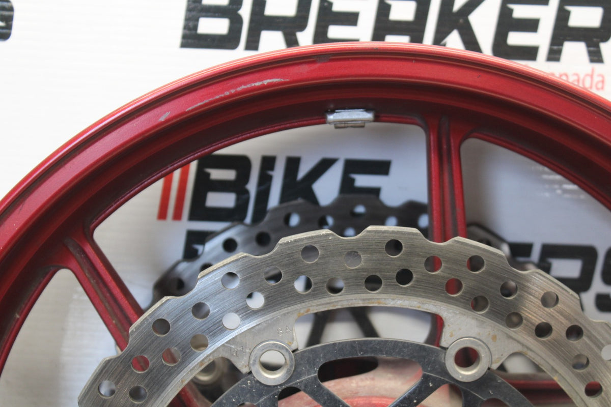 07-08 KAWASAKI NINJA ZX6R FRONT WHEEL FRONT RIM & ROTORS BB937
