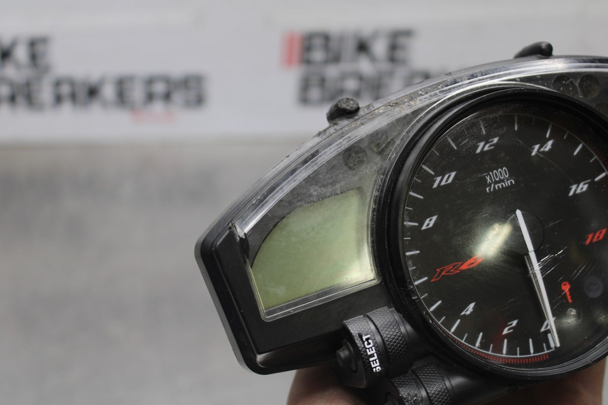 08-16 YAMAHA YZF R6 SPEEDO TACH GAUGES DISPLAY CLUSTER SPEEDOMETER BB929
