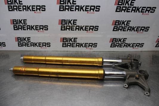 05-06 KAWASAKI NINJA ZX6R FRONT FORKS SHOCK SUSPENSION SET PAIR BB877