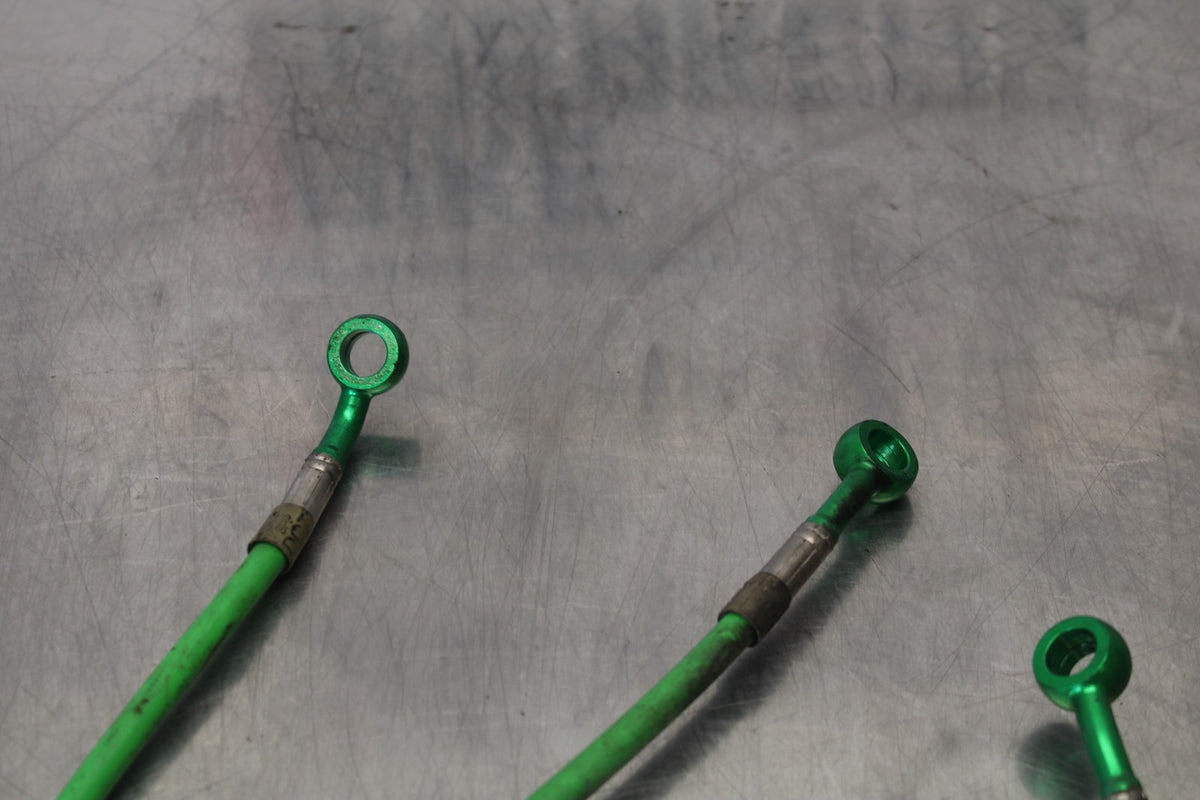 2007 Kawasaki Ninja ZX6R ZX600P AFTERMARKET FRONT REAR BRAKE HOSES LINES BB175