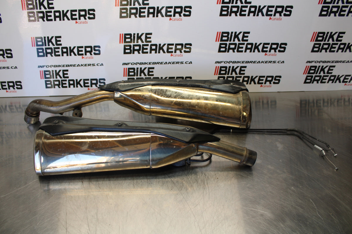07 KAWASAKI Z1000 EXHAUST PIPE MUFFLER SLIP ON CAN SILENCER SET BB148