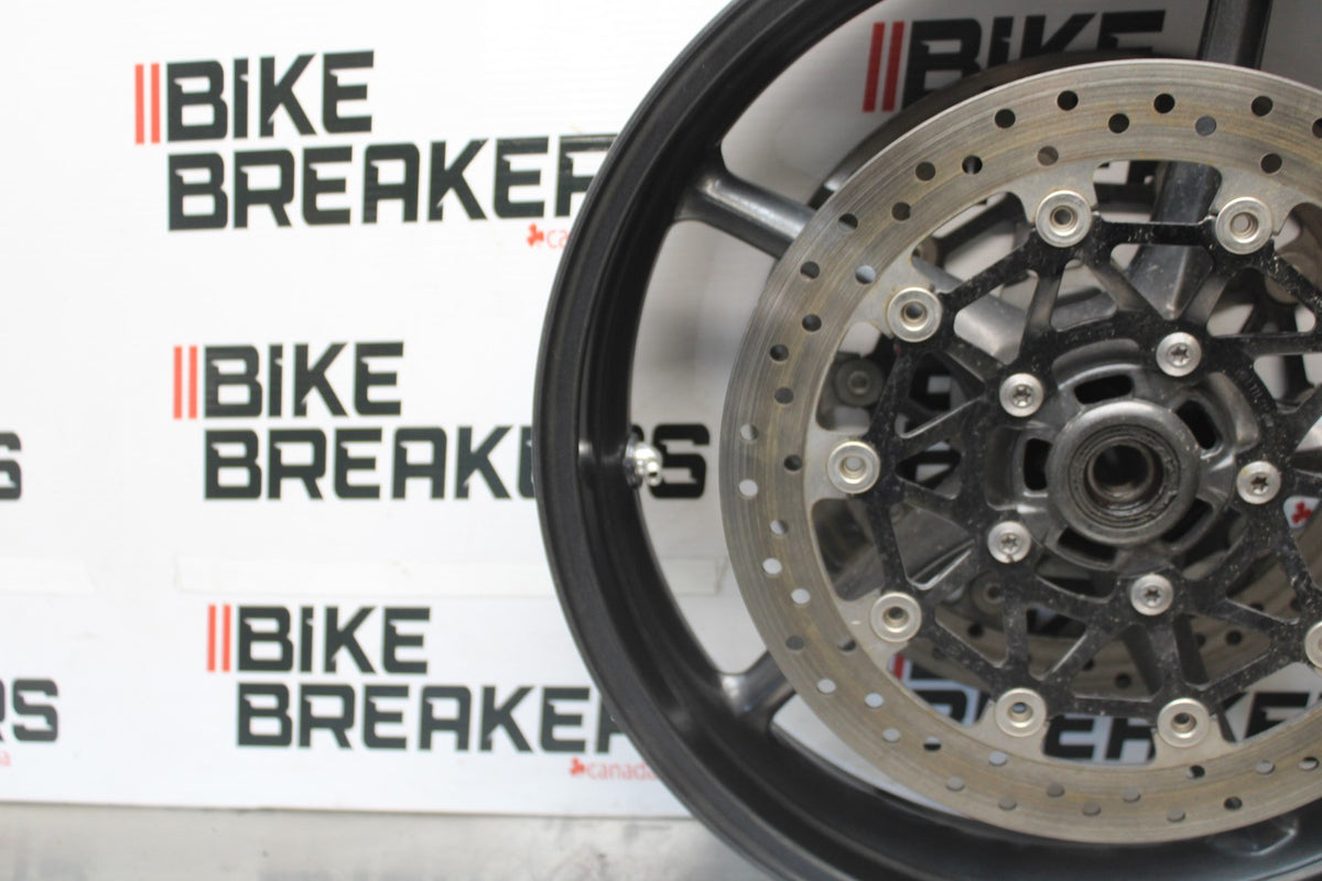 12 TRIUMPH STREET TRIPLE R FRONT WHEEL FRONT RIM & ROTORS BB914