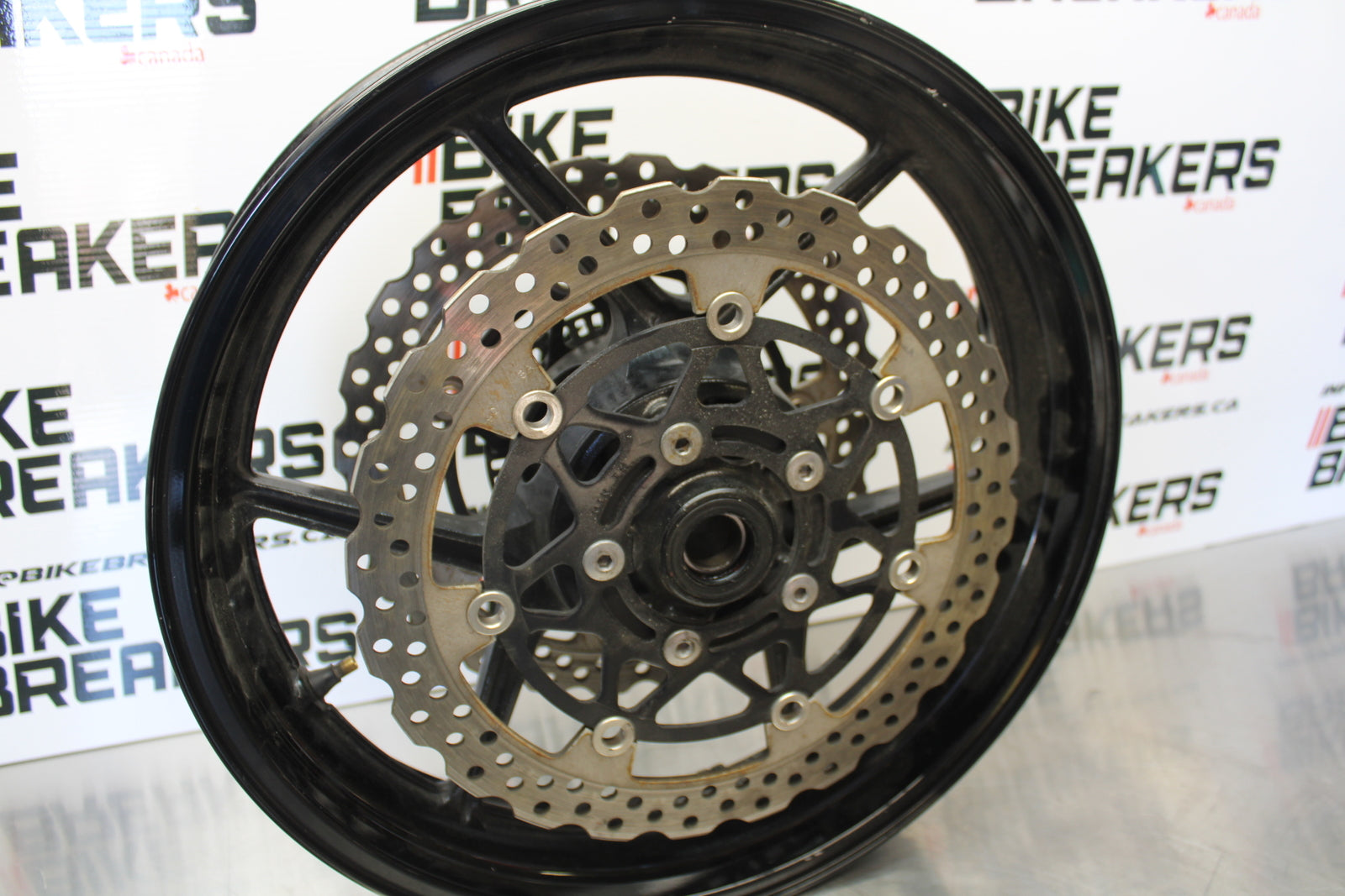 13-18 KAWASAKI NINJA ZX6R FRONT WHEEL FRONT RIM & ROTORS  BB143