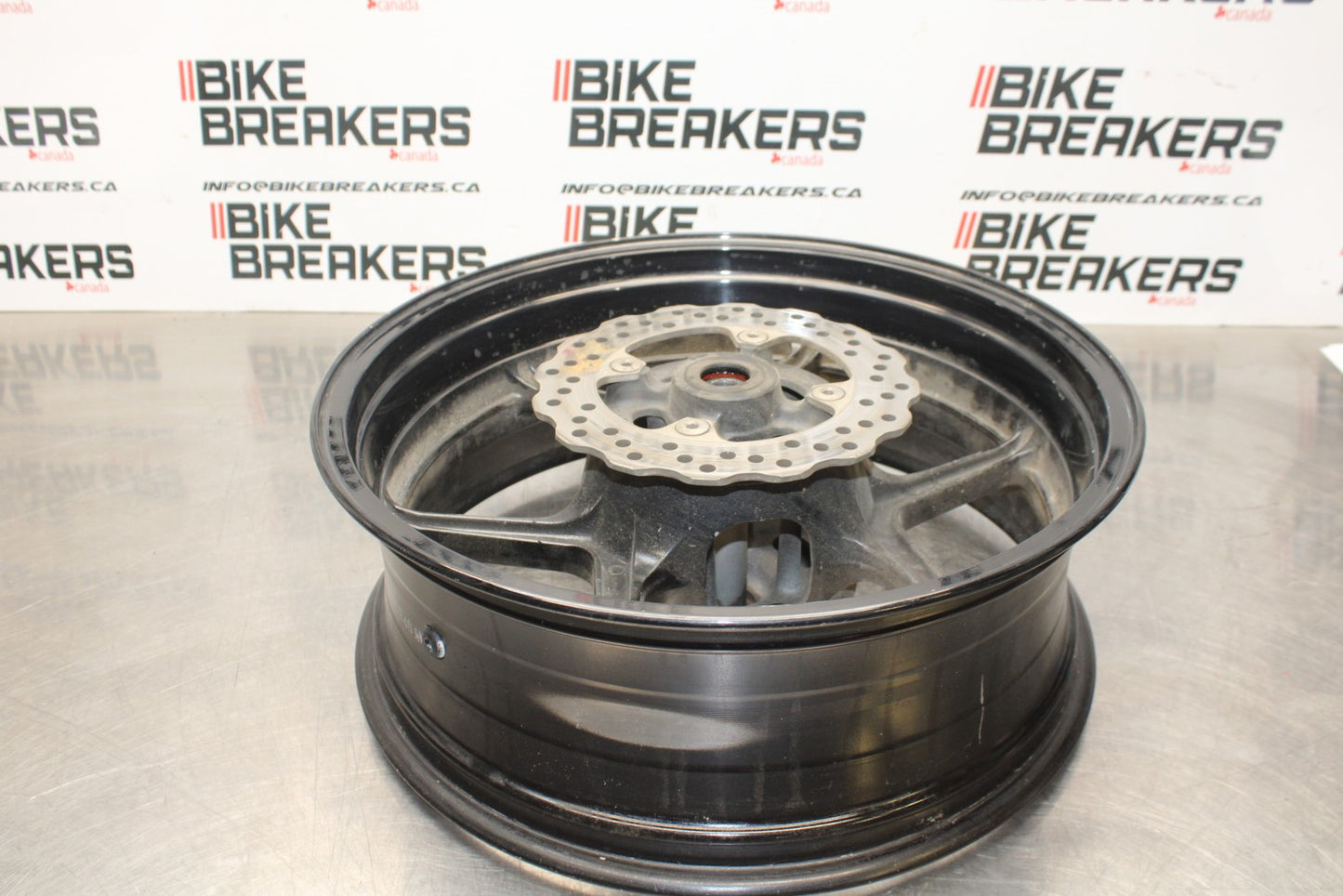 08 KAWASAKI NINJA ZX10R REAR WHEEL BACK RIM & ROTOR BB201