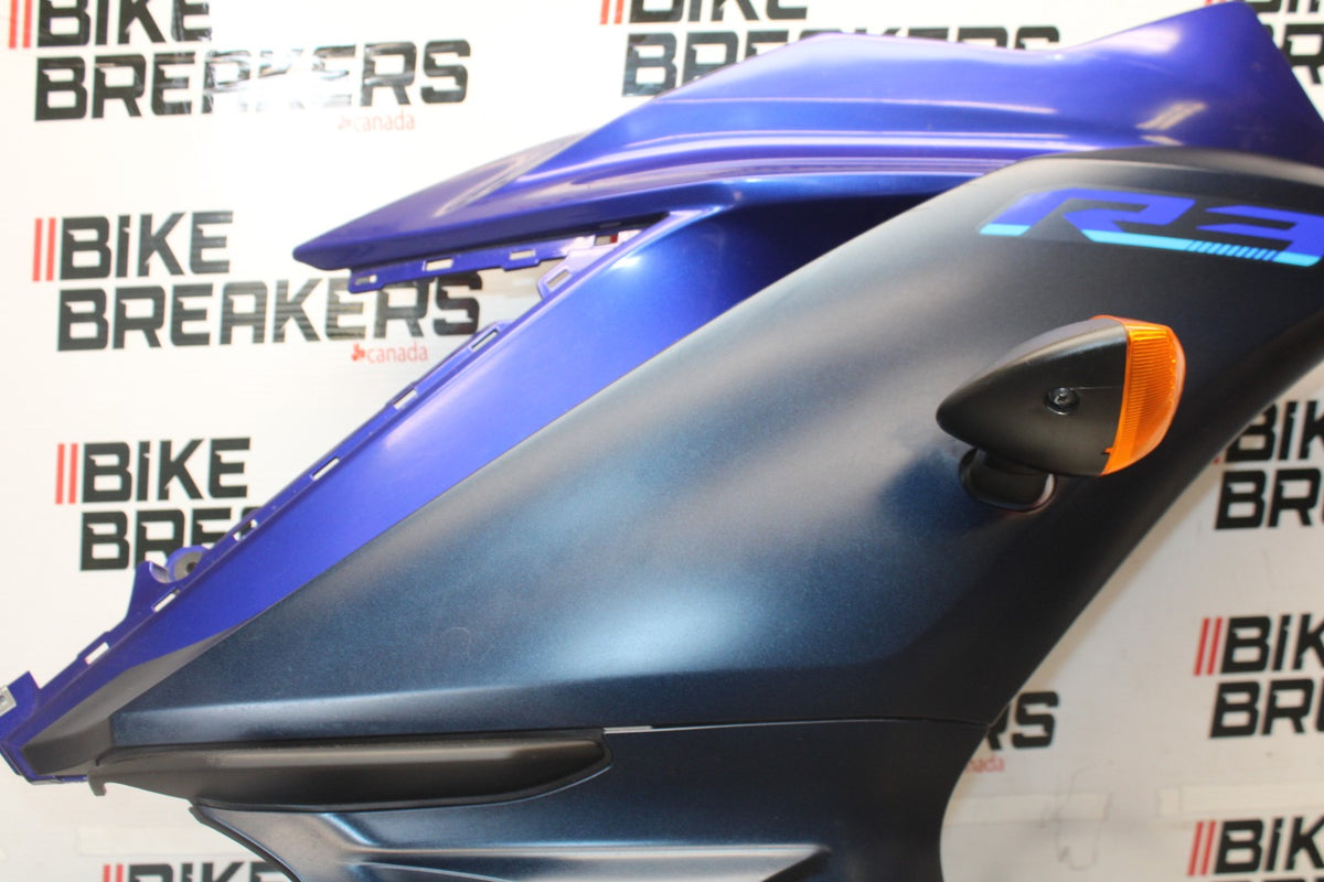 23 YAMAHA YZF R3 RIGHT LOWER MID UPPER SIDE FAIRING COWL BB003