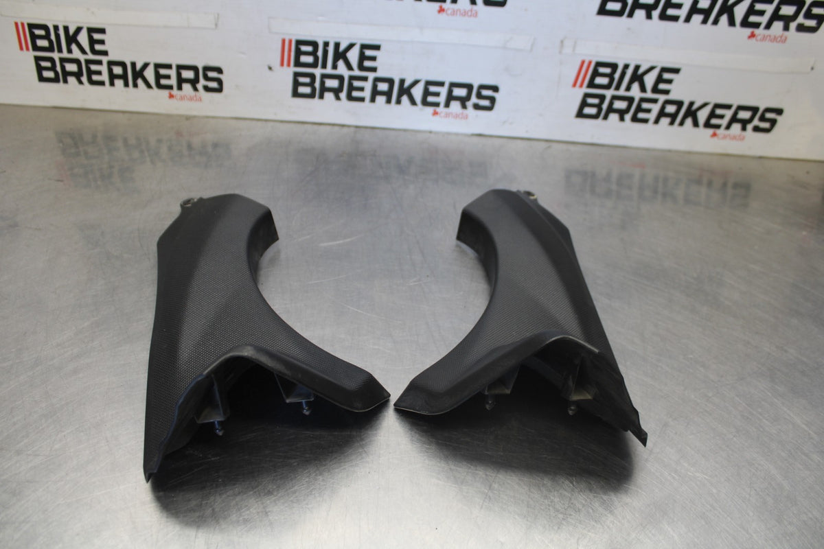 07-08 KAWASAKI NINJA ZX6R RIGHT LEFT FRONT INNER COVERS PANELS COWLS BB937