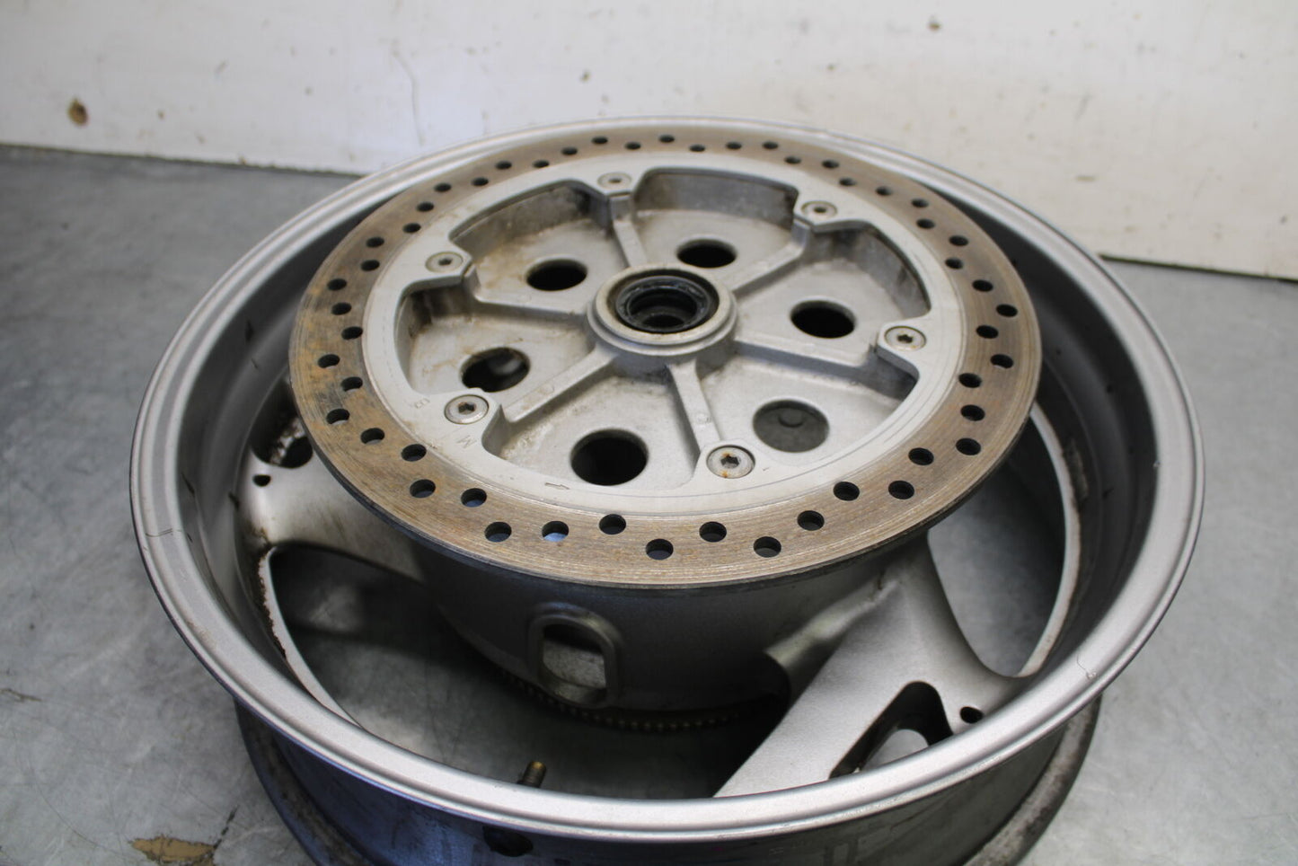 04-12 HONDA ST1300A REAR WHEEL AND ROTOR BACK BRAKE DISC (Item A) BB669