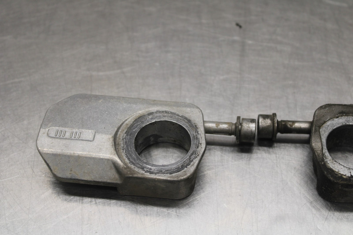 19 BMW F750GS SWINGARM CHAIN TENSIONER ADJUSTMENT BRACKETS  BB938