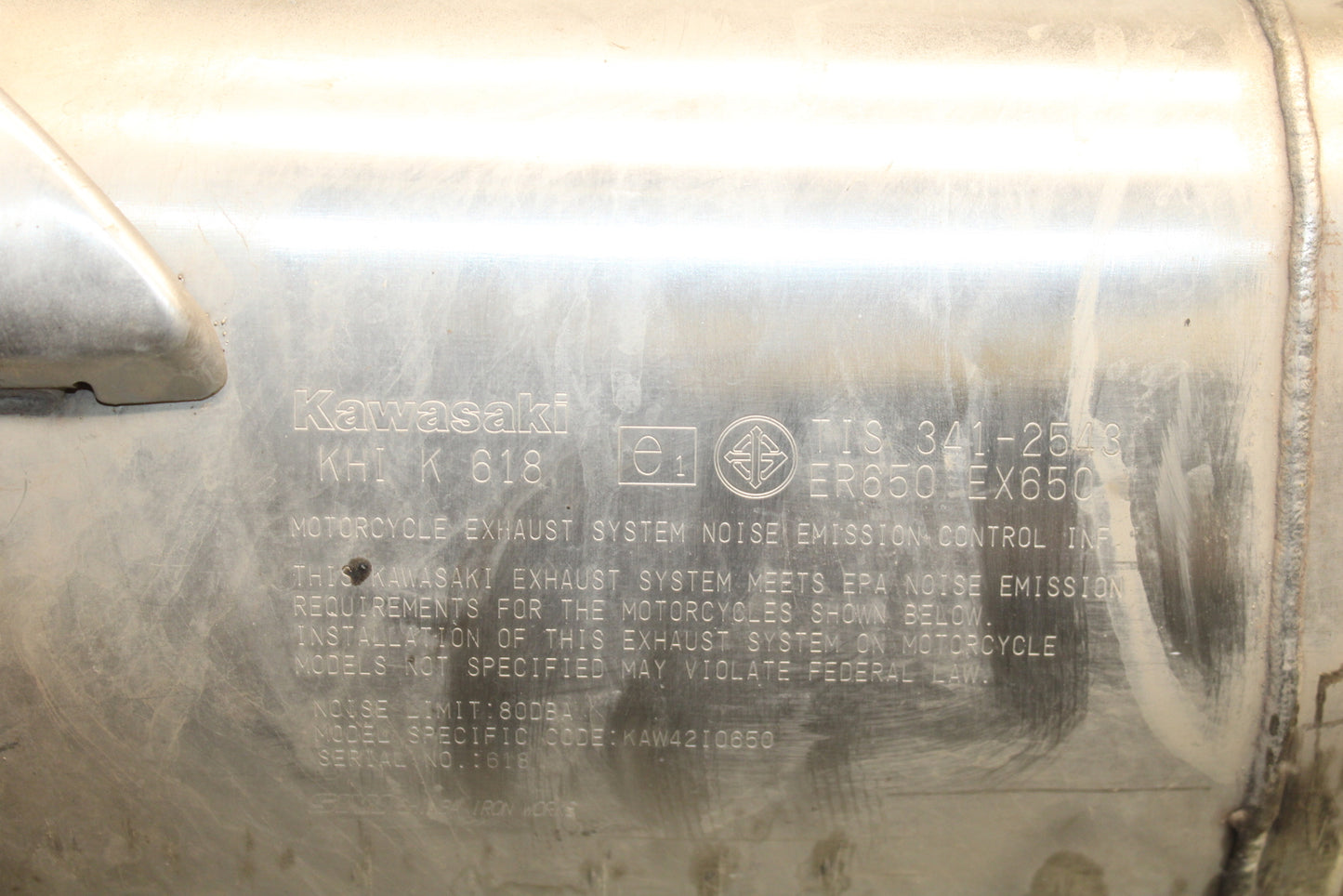 14-15 KAWASAKI NINJA 650 EX650F FULL EXHAUST SYSTEM HEADERS PIPE MUFFLER BB741 
