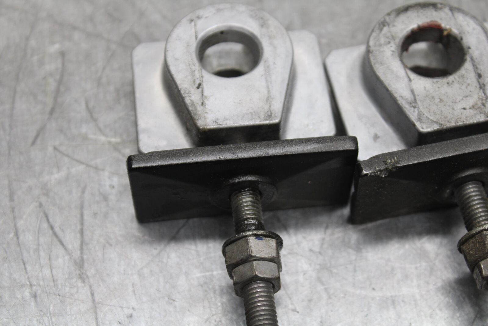 19-22 KAWASAKI Z400 SWINGARM CHAIN TENSIONER ADJUSTMENT BRACKETS  BB738