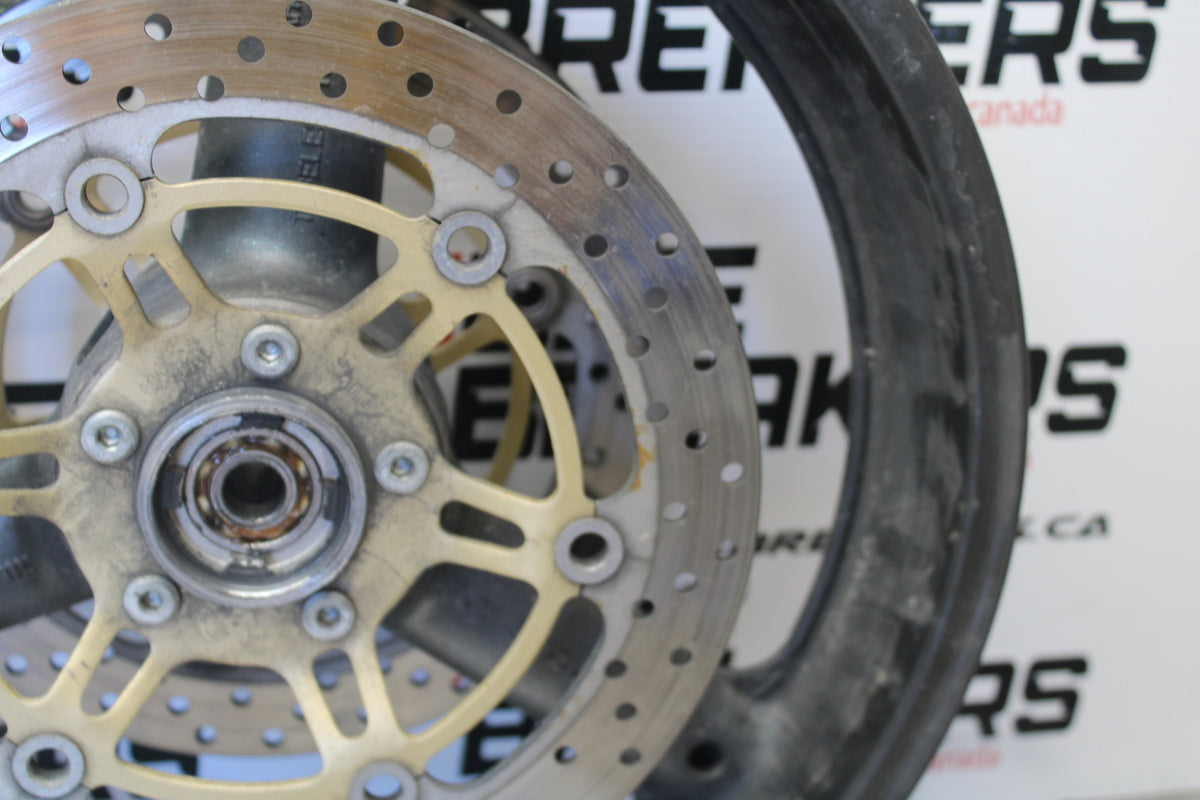 00 SUZUKI SV650 FRONT WHEEL FRONT RIM & ROTORS BB156