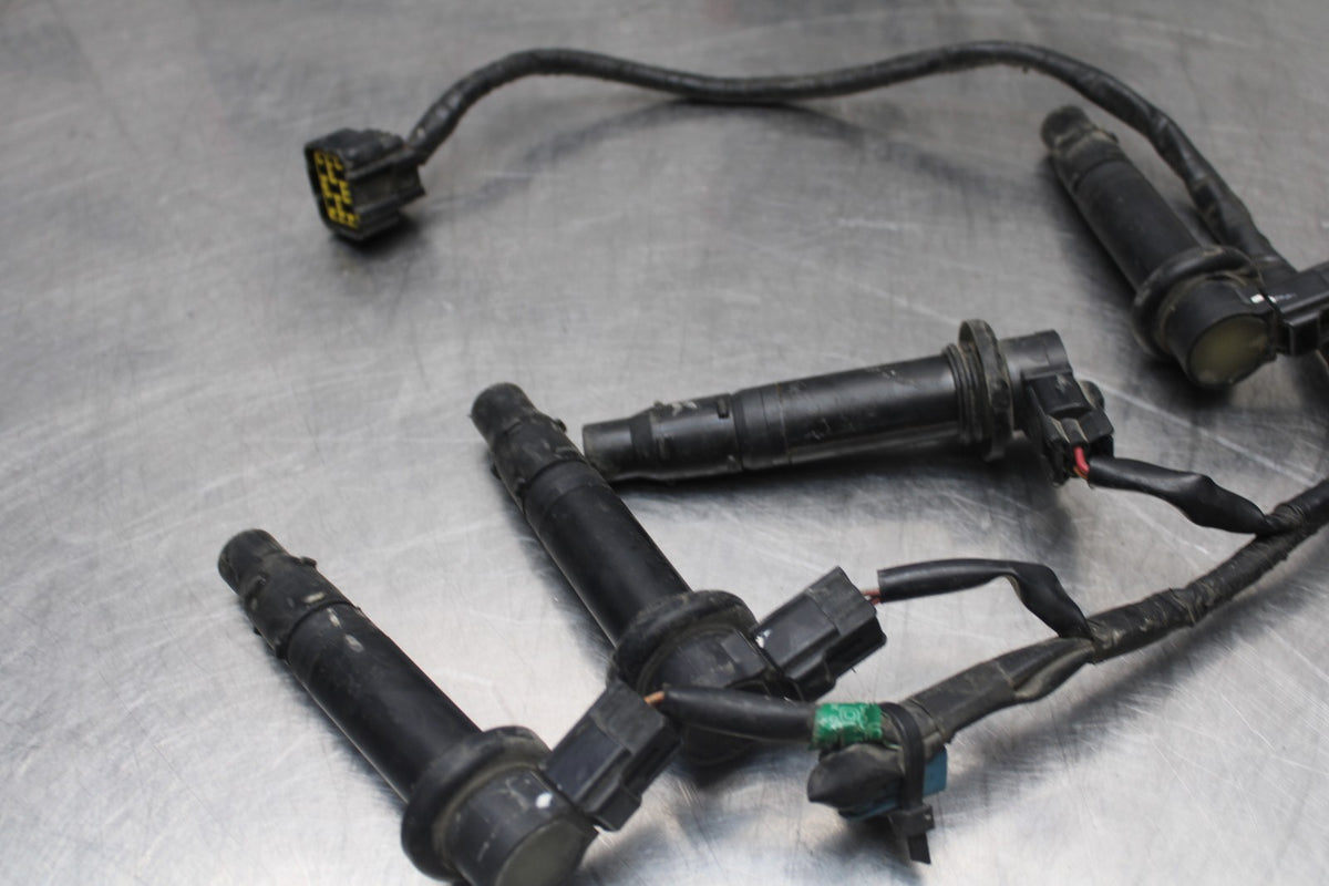 08-16 YAMAHA YZF R6 IGNITION COILS & COIL WIRING HARNESS WIRE LOOM BB798