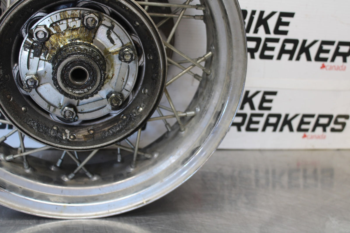 08 YAMAHA V STAR 1100 XVS1100AW CLASSIC REAR WHEEL BACK RIM & ROTOR BB916