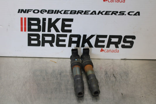 13-17 KAWASAKI NINJA 300 EX300 ABS IGNITION COILS COIL SPARK PLUG CAPS BB189