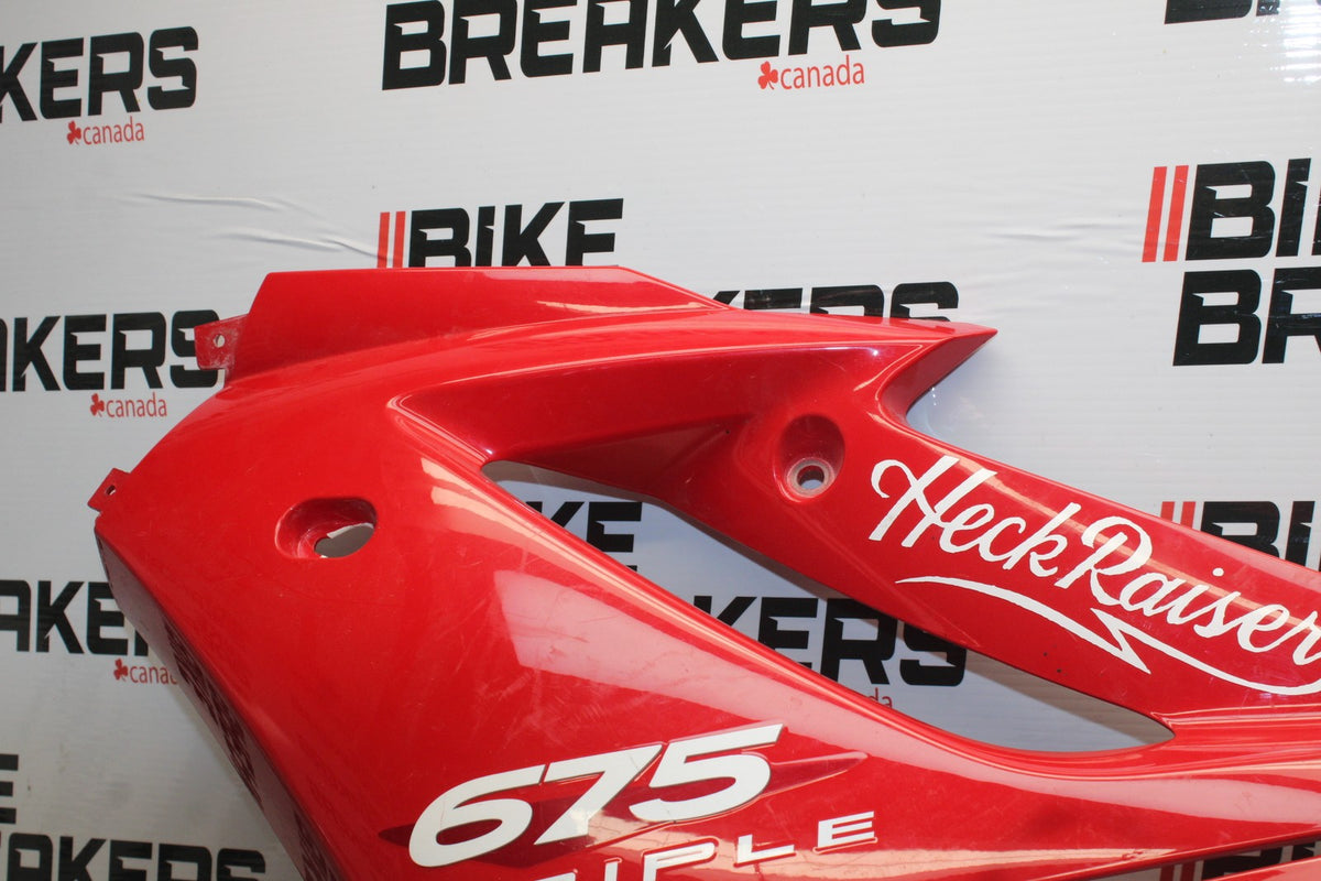 09-11 TRIUMPH DAYTONA 675 LEFT LOWER MID UPPER SIDE FAIRING COWL BB00