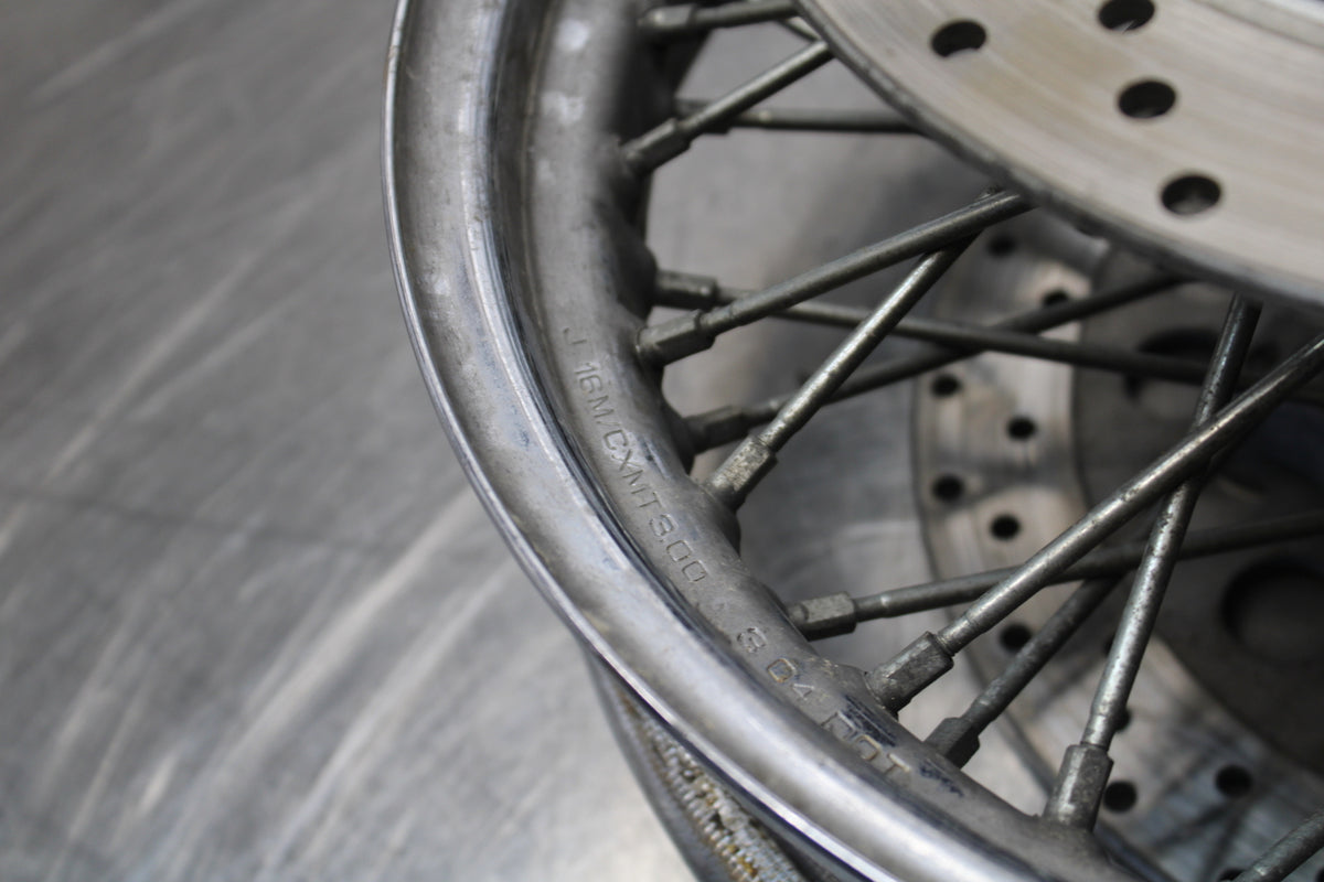 04 YAMAHA ROAD STAR XV1700A FRONT WHEEL FRONT RIM & ROTORS BB155