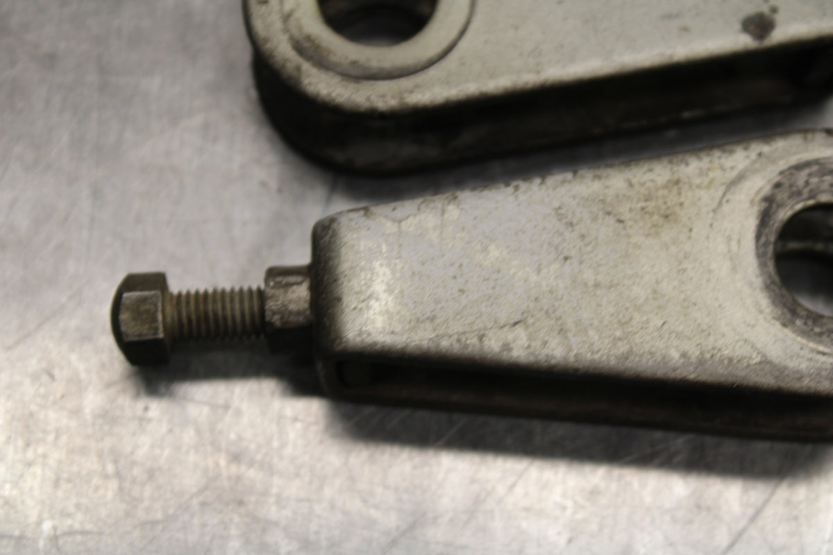 78 SUZUKI GS550E SWINGARM CHAIN TENSIONER ADJUSTMENT BRACKETS  BB133