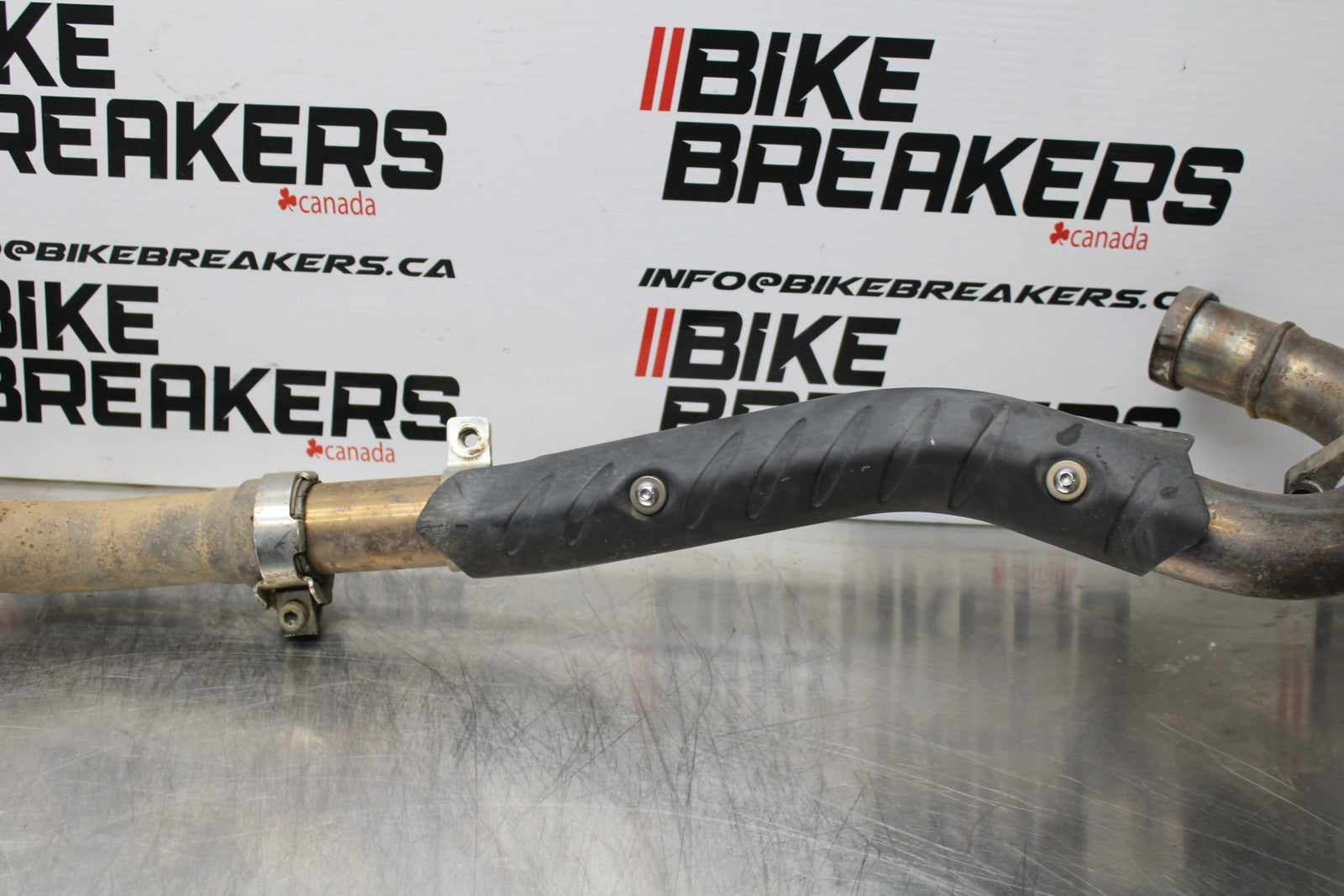 08-18 KAWASAKI KLR650 FULL EXHAUST SYSTEM HEADERS PIPE MUFFLER BB183