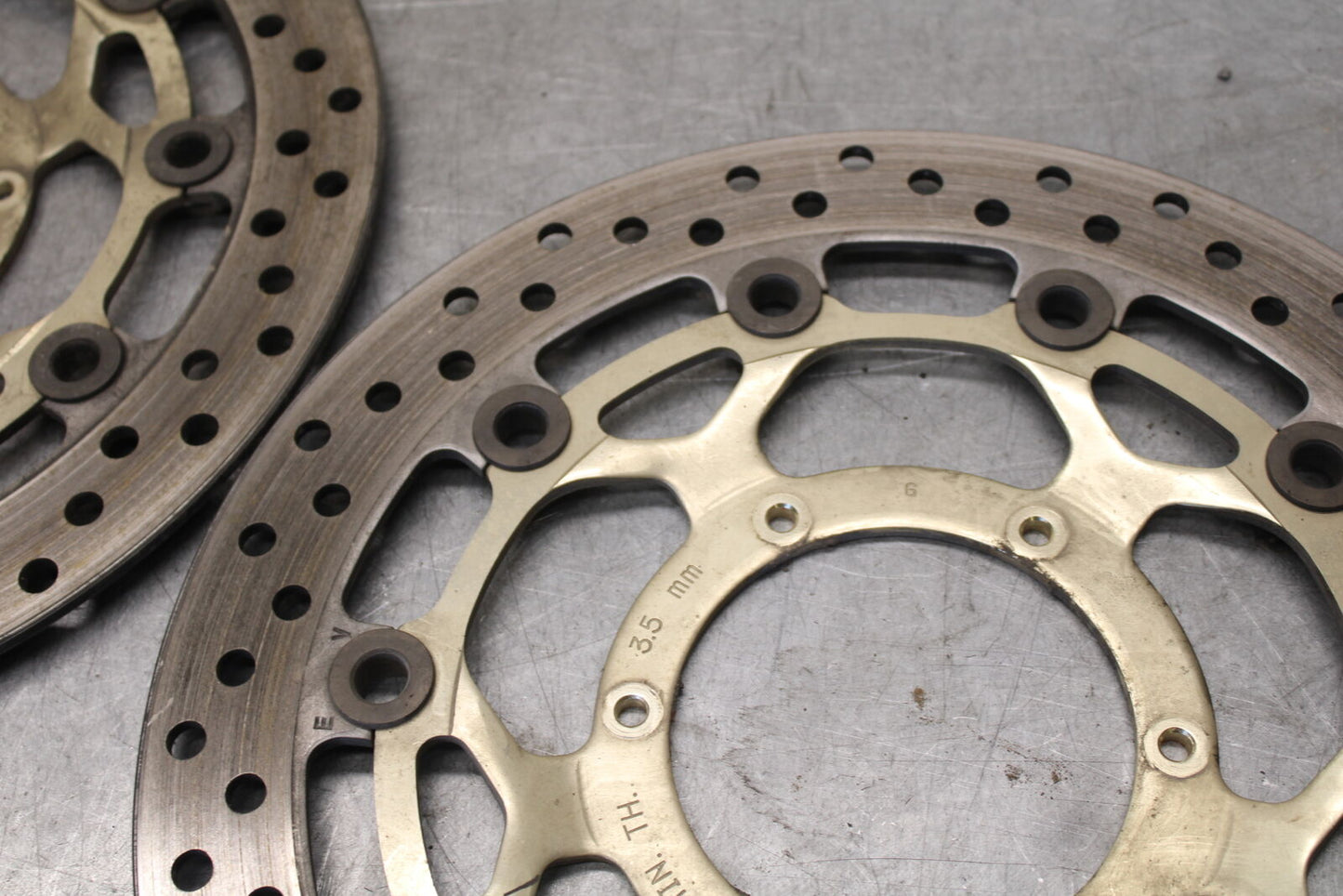 05-06 HONDA CBR600RR FRONT LEFT RIGHT BRAKE ROTORS DISCS 45120-MEE-D01  BB689