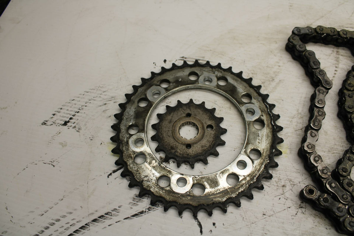 00-07 SUZUKI HAYABUSA FRONT REAR BACK SPROCKET W CHAIN  BB281