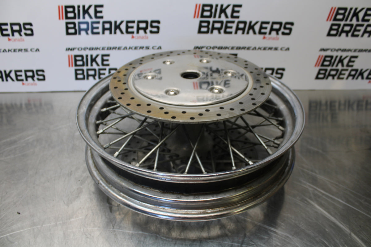 04 YAMAHA ROAD STAR XV1700A FRONT WHEEL FRONT RIM & ROTORS BB155