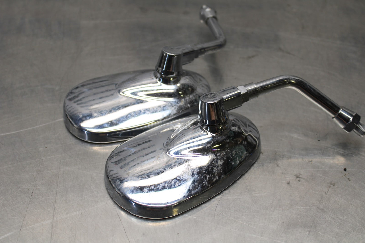 03-08 KAWASAKI VULCAN 1600 REAR VIEW MIRROR SET PAIR MIRRORS BB196