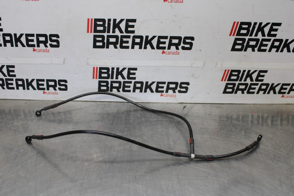 08-16 YAMAHA YZF R6 CORE BRAIDED FRONT BRAKE CALIPER HOSES LINES BB929