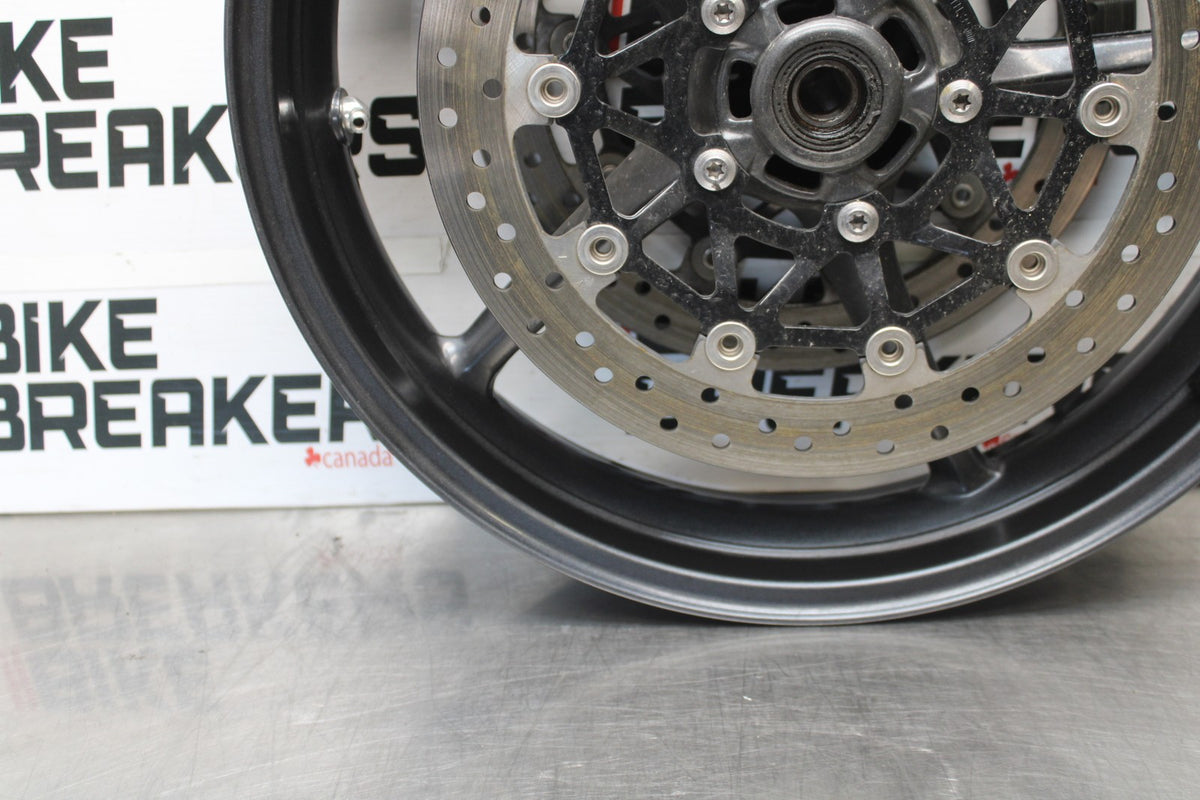 12 TRIUMPH STREET TRIPLE R FRONT WHEEL FRONT RIM & ROTORS BB914