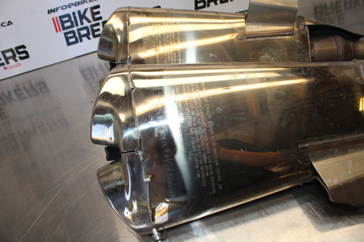 07 KAWASAKI Z1000 EXHAUST PIPE MUFFLER SLIP ON CAN SILENCER SET BB148