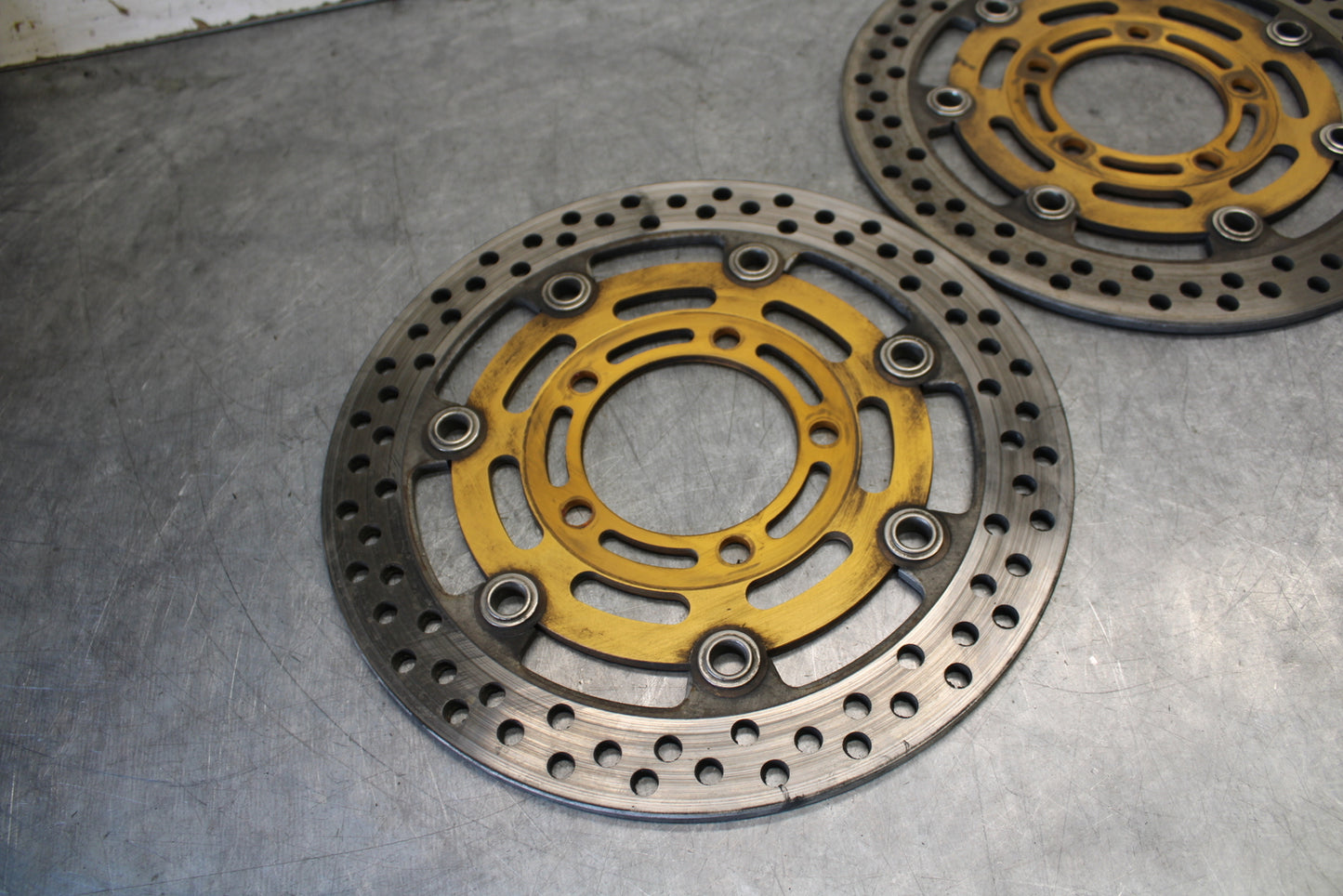 03-04 KAWASAKI NINJA ZX6RR FRONT LEFT RIGHT BRAKE ROTORS DISCS BB684